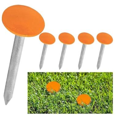 Imagem de Marcadores de linha de propriedade de aço inoxidável, 10 peças, marcadores de pesquisa de baixo perfil resistente para jardim, quintal, gramado, chão, marcador de fossa séptica