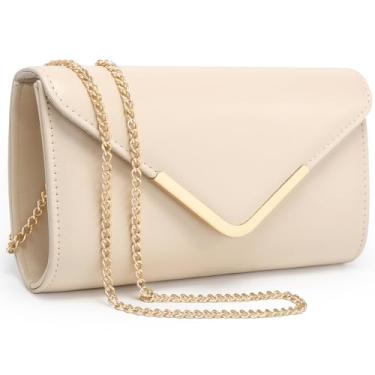 Imagem de Dasein Bolsas femininas para noite, bolsas de mão formais para festa de casamento, formatura, com alça de ombro e aba com glitter, Pu Nude