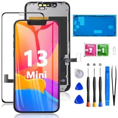Imagem de Mobkitfp Tela de substituição para iPhone 13 Mini 5,4 polegadas, tela LCD sensível ao toque 3D digitalizador frontal com vedação à prova d'água + vidro temperado + ferramentas de reparo