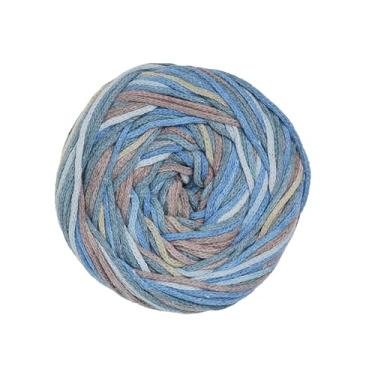 Imagem de Clowex Macramê de algodão de 3 mm multicolorido, trançado 140 metros 4 fios de bolo ombré colorido Aran, cordão de macramê arco-íris variegado para tricô, crochê e nó, cordão de artesanato DIY