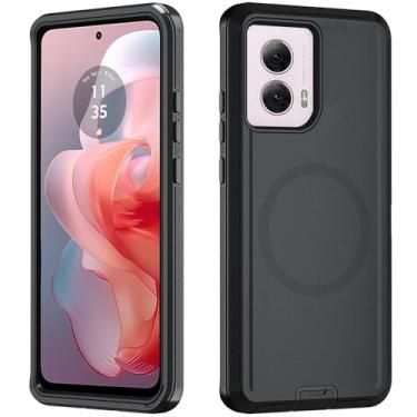 Imagem de Asuwish Capa de celular para Motorola Moto G Power 5G 2024 com protetor de tela de vidro temperado, capa magnética híbrida à prova de choque, à prova de quedas, acessórios para celular resistentes G5