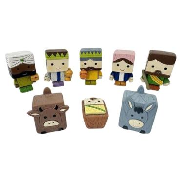 Imagem de IEUDNS Conjunto de 8 Peças de Estatuetas de Presépio de Natal em Resina para Armário E Escritório