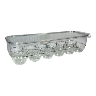 Imagem de Caixa Organizadora Porta Ovos de Plástico Resistente Com Tampa Protetora Transparente Conserva Ovo (12 Ovos)