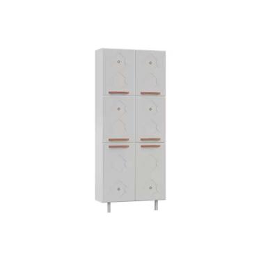 Imagem de Paneleiro De Cozinha Mirage New 6 Portas (2 C/ Vidro) 80cm Branco - Telasul
