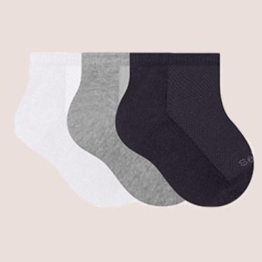 Imagem de Kit 3 Pares De Meias Selene Infantil Cano Curto Algodão, Sortidas, 21 