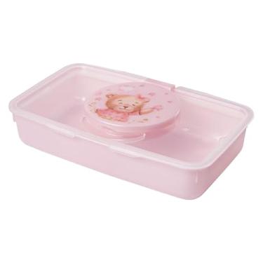 Imagem de Porta Lenço Umedecido Portátil Com Borracha Vedação Infantil (Ursinha)