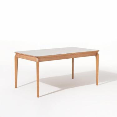 Imagem de Mesa de Jantar 160cm Tampo Laminado com Vidro Florença - Casa e Jardim