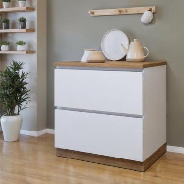 Imagem de Balcão 1 Porta 1 Gaveta com Rodapé 80 Cm 100% Mdf Rainha - Nesher Móve