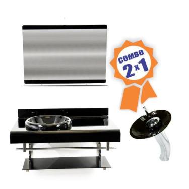 Imagem de Combo 2 em 1 - Gabinete 90cm Alemanha + Torneira Ibiza - EKASA, Preto