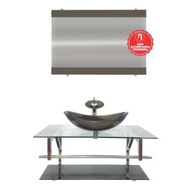 Imagem de Gabinete de Vidro 90cm para Banheiro Romênia - EKASA, Ouro Envelhecido