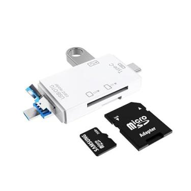 Imagem de Leitor de cartão SD, 3 em 1, 1 tipo-C + 2 adaptadores de leitor de cartão USB (cartão não incluído), compatível com SD/Micro SD/SDHC/SDXC/USB/OTG, compatível com telefones celulares, tablets e laptops