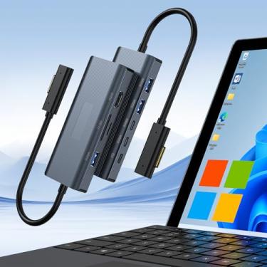 Imagem de Estação de ancoragem Microsoft Surface Pro 11 em 1, nova base para Microsoft Surface 4K@60HZ, estação de ancoragem de superfície para Surface Pro 11/10/9/8/X/7/6/5/4/3, Surface Laptop 6/5/4/3/2/1