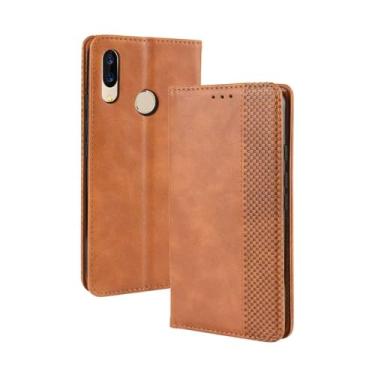 Imagem de Capa para Umi UMIDIGI Power,Retro Flip magnético,Caso de telefone de couro PU,Design de carteira com 3 slots de cartão e 1 clipe de dinheiro -Brown