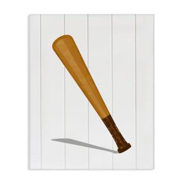 Imagem de Stupell Industries Arte de parede em tela de taco de beisebol esportivo, design por Christine Simpson Art, 20 x 16