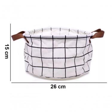 Imagem de Cesto Organizador Multiuso Dobrável Algodão E Linho 20x15 Cm