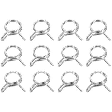 Imagem de HARFINGTON Clipes de mangueira de linha de combustível de fio duplo 9 mm ID 9-10,8 mm OD, 12 peças de clipes de mola de tubo de aço inoxidável para mangueira de ar, tubo de água, motocicleta, scooter