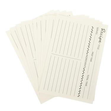 Imagem de 10 cartões de receita kraft, cartões de notas de culinária em branco convenientes para uso doméstico, folhas de receitas compactas e acessório decorativo de notas de comida para organizar