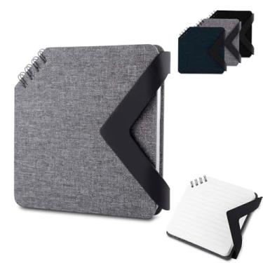 Imagem de Mini Caderno Magnético, Capa Preta, 12x12cm, 70 Folhas Pautadas, Fecho em PU, Papel 100g/m², Ideal para Anotações e Estudos