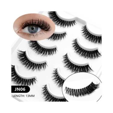 Imagem de Cílios Postiços De Olho De Gato Natural Em Mink Sintético, Macios E Le
