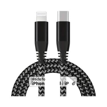 Imagem de Cabo USB C Para Lightning Trançado Em Nylon Com Carregamento Rápido Pa
