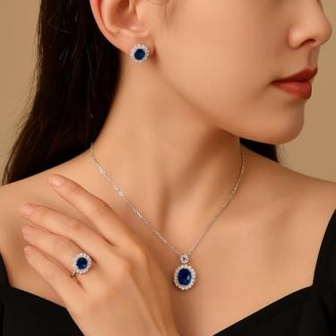 Imagem de Conjunto de colar e brincos de gargantilha de cristal verde de luxo para mulheres, estilo francês, brilhante, colar de strass, One size, Metal, Sem Pedra Preciosa