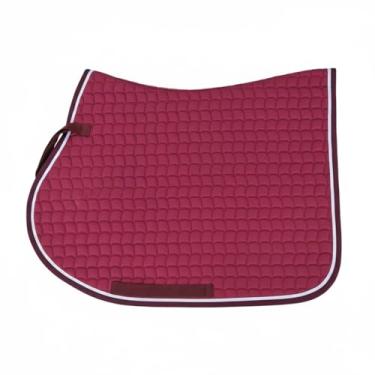 Imagem de TGW RIDING Almofada de sela de cavalo inglês premium, design quadrado acolchoado, disponível em rosa, verde menta e vermelho, etc., multiuso com alças de circunferência (bordô)