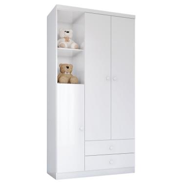 Imagem de Guarda Roupa Infantil 3 Portas 181x91 Cm Bala De Menta Branco Henn