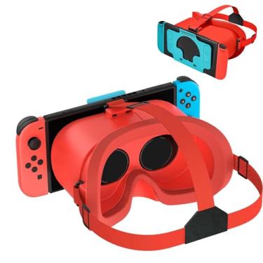 Imagem de Upgraded VR Headset for Nintendo Switch & Switch OLED Model, Switch Virtual Reality Glasses with Adjustable HD Lenses and Comfortable Head Strap, 3D Goggles for Switch Accessories (Orange& Blue)