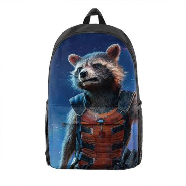 Imagem de Mochila escolar infantil Rocket Raccoon Oxford 29x16x42cm
