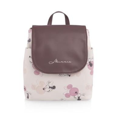 Imagem de Picnic TIME Mochila Disney Minnie Mouse Downtown Mini Cooler – Lancheira isolada – Bolsa de praia estilosa macia (bege com desenho rosa vintage)