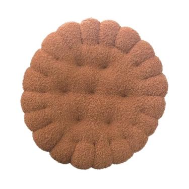 Imagem de Ｂｅｓｇａ Almofada decorativa em formato de biscoito, simples e elegante, ideal para o chão, cadeiras ou cadeiras em tatames, varandas e salas de estar, Rodada de Café