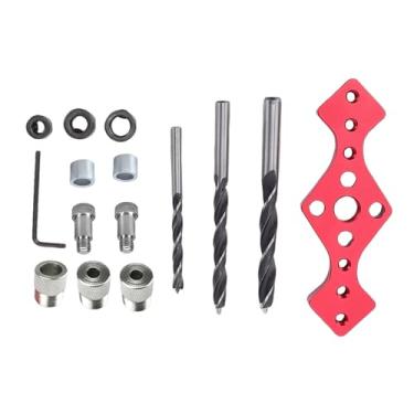 Imagem de Generic Gabarito de Cavilha Autocentrante, Guias de Broca para Carpintaria de Liga de Alumínio Com Anéis Guias de Aço Inoxidável para Perfuração de Furo Reto e Marcenaria, Gabaritos de