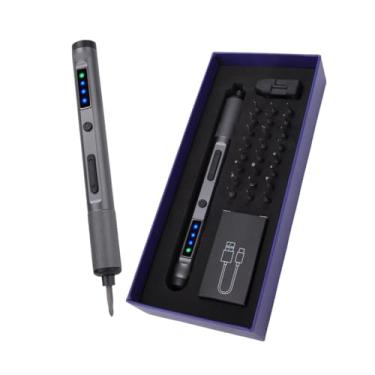 Imagem de Jiawu Mini Chave de Fenda Elétrica, Kit de Chave de Fenda Sem Fio Com 24 Bits e Luz LED, 3 Níveis de Torque para Eletrônicos, Relógios, Laptops, Telefone