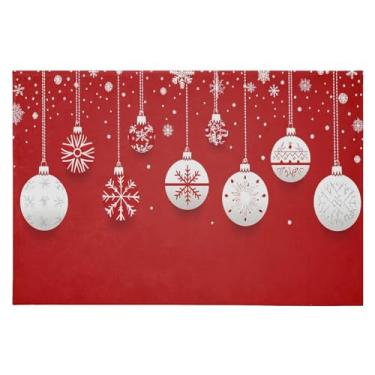 Imagem de CEBUGI Tapete de área 60 x 90 cm macio lavável tapete antiderrapante com suporte de borracha ornamentos de Natal tapetes de área para sala de estar, quarto, decoração de casa