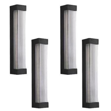 Imagem de Luminária de parede LED, arandela de parede externa LED em metal, luminária de parede longa para varanda, pátio ou jardim.