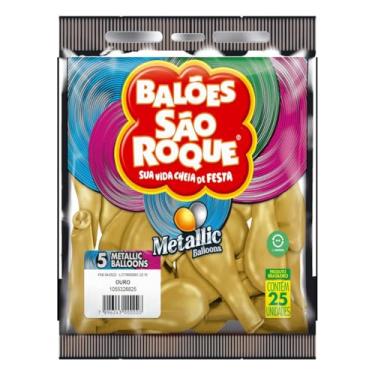 Imagem de Kit 4X Balao Sao Roque 5 Cintilante C/25
