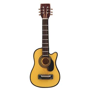 Imagem de TOPINCN Modelo de Guitarra Em Miniatura 1:12, Superfície Pintada de Madeira de Bétula Ornamento de Guitarra Em Miniatura Decorativo Realista Com Acabamento Brilhante, para Decoração de (Balada)