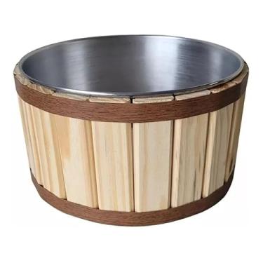 Imagem de Balde de Gelo de 9 litros, feita de alumínio e madeira resistentes – mantém as bebidas geladas por mais tempo