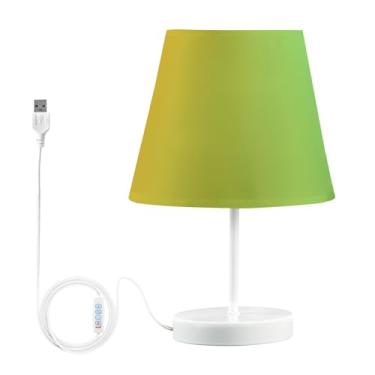 Imagem de Joisal Candeeiros de cabeceira gradiente verde amarelo com porta USB lâmpadas de mesa para escritório para sala de estar, dormitório universitário, casa, escritório