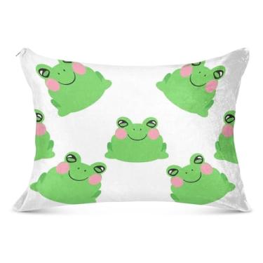 Imagem de Capa de travesseiro de flanela grande sorrindo com zíper longo padrão king queen size fronhas de travesseiro de cama macia, tamanho corporal, 53 cm x 137 cm