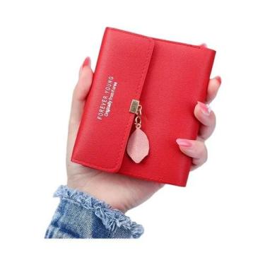 Imagem de Carteira Feminina Pequena Tri-fold Com Clipe Para Dinheiro Estilo Core