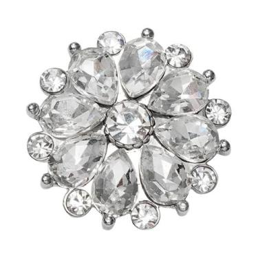 Imagem de Abotoaduras Redondas De Luxo Femininas Com Strass E Pérolas, 2 Peças, 