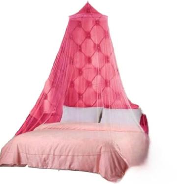 Imagem de Mosquiteiro de Teto Rendinha Filó com Elástico – Casal, Solteiro e Cama Box | Proteção Contra Mosquitos(ROSA)