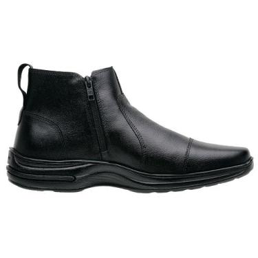 Imagem de Bota Social Masculina Couro Cano Curto Confortável Estilo Formal Casua