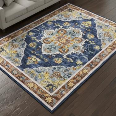 Imagem de Muddy Mat Mosaico Tapetes laváveis de 2,4 m x 3 m para sala de estar, quarto e sala de jantar – Tapete antiderrapante macio moderno e macio – Tapetes dobráveis à prova d'água para animais de estimação