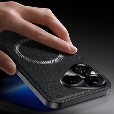 Imagem de LTLMYDAM Capa magnética para Huawei Pura 80 Ultra/80 Pro/80Pro+/80, capa vintage com proteção contra choque para câmera, carregamento sem fio, capa fina, verde, 80