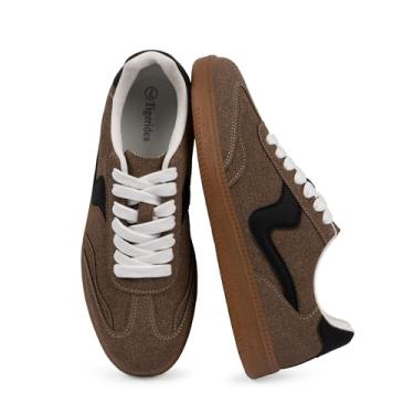 Imagem de Tigeridea Tênis feminino casual para negócios, tênis confortável com cadarço e cadarço, Mocha, 37