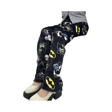 Imagem de Calça de Pijama Feminina Hello Kitty e Batman - Flanela Quente e Pelúc