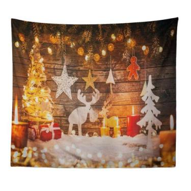 Imagem de Tapeçaria, decoração de parede de árvore de Natal, 150x130cm, microtec