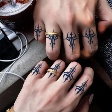 Imagem de Tatuagens minimalistas semipermanentes de suco de ervas, totem pontiagudo, 7 a 14 dias, sem queda, não reflexivo, ombro, pescoço, braço, perna, clavícula, corpo, à prova d'água, adesivos de tatuagem 1
